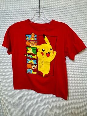 Nintendo Red Pokemon Logo Graphic Tee- 100% Cotton